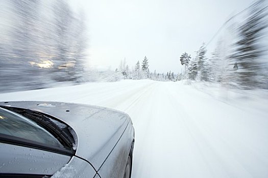 汽车,积雪,道路