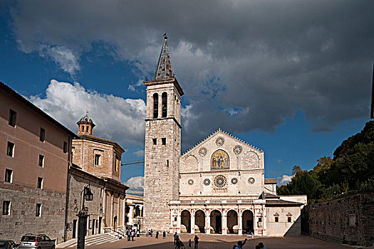 中央教堂,玛丽亚,大教堂,斯波列托,翁布里亚,意大利,欧洲
