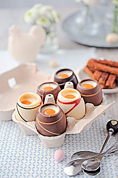 巧克力,复活节彩蛋,乳脂,糖,填充,姜饼