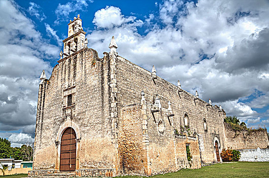 殖民地,教堂,迟,16世纪,尤卡坦半岛,墨西哥