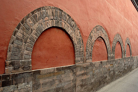 北京故宫的建筑,墙面的装饰