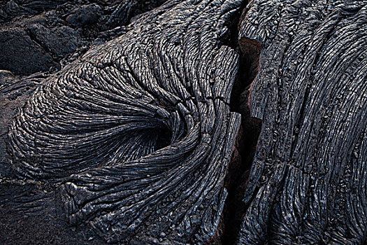 绳状熔岩,输入,火山岩,火山国家公园,美国