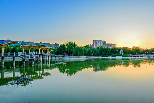 石家庄,水上公园,晨景