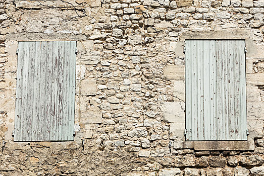 老,石屋,木质,百叶窗,普罗旺斯,法国
