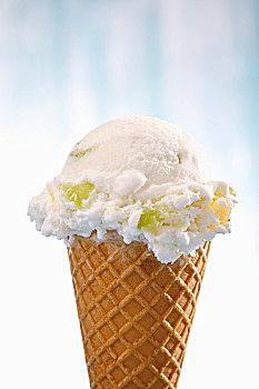 冰淇淋蛋卷,柠檬冰淇淋,芦荟
