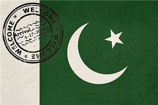 欢迎,巴基斯坦,旗帜,护照
