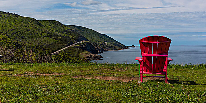 风景,宽木躺椅,海岸,布雷顿角高地,国家公园,布雷顿角岛,新斯科舍省,加拿大