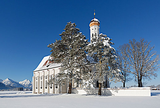 教堂,史旺高,巴伐利亚,德国,欧洲