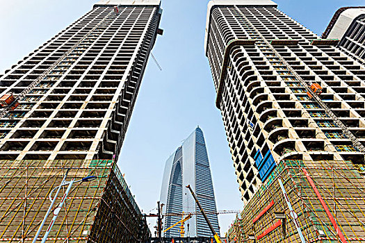 摩天大楼,施工,现代,城市
