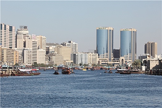 迪拜河,全景,阿联酋