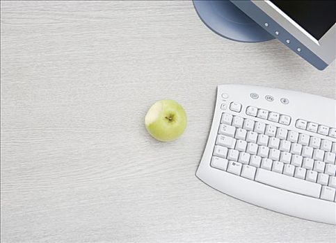 苹果,书桌,电脑