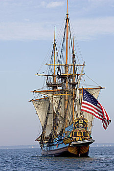 马里兰,美国,高桅横帆船,切萨皮克湾