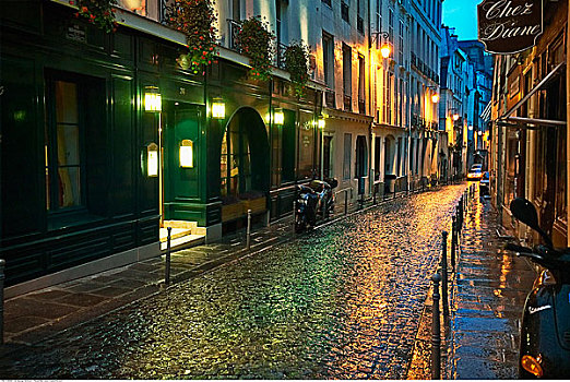 鹅卵石,街道,巴黎,法国