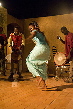 西非,马里,跳舞,夜晚