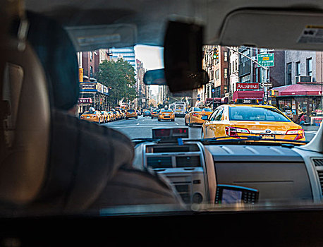 风景,后座,出租车,纽约
