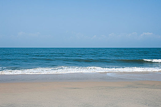 波浪,海滩,喀拉拉,印度