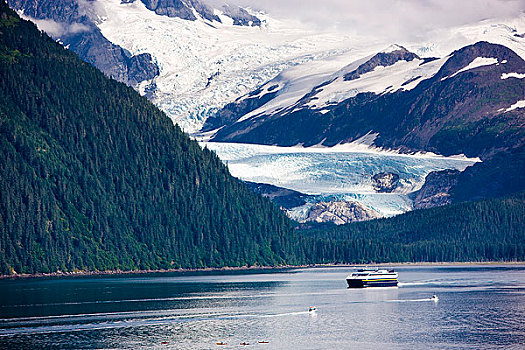 冰河,通道,运河,阿拉斯加,渡轮