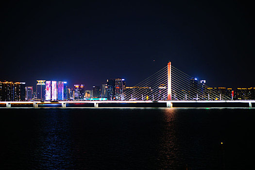 城市阳台看西兴大桥-夜景