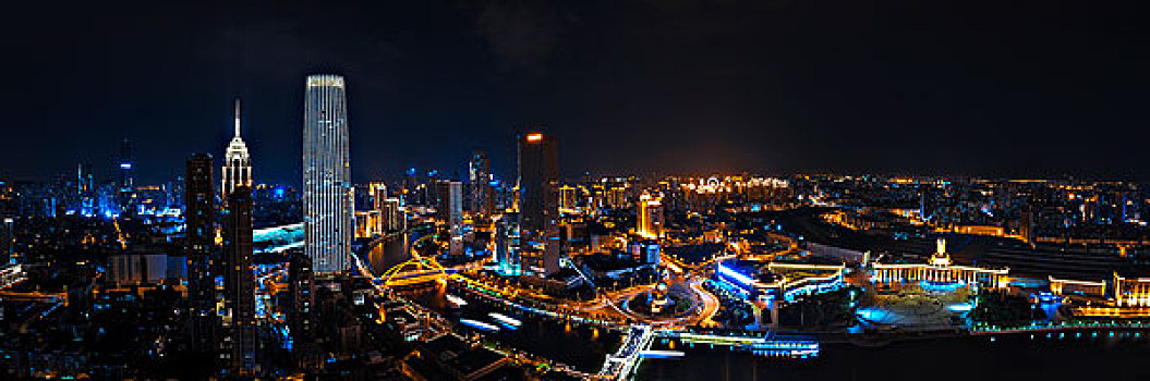天津,夜景,城市