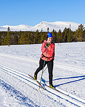 女人,越野滑雪