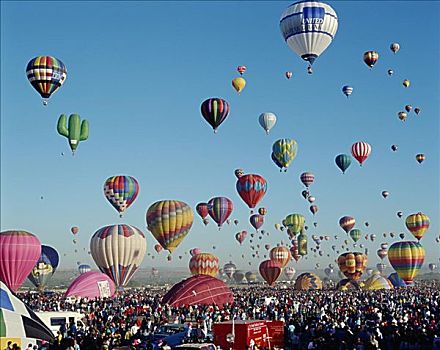 彩色,热气球,阿布奎基,气球,节日,新墨西哥,美国