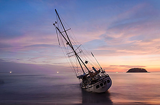 海景,日出,海滩,普吉岛,泰国