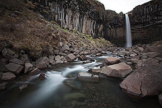 瀑布,斯卡夫塔菲尔国家公园,东方,冰岛,欧洲