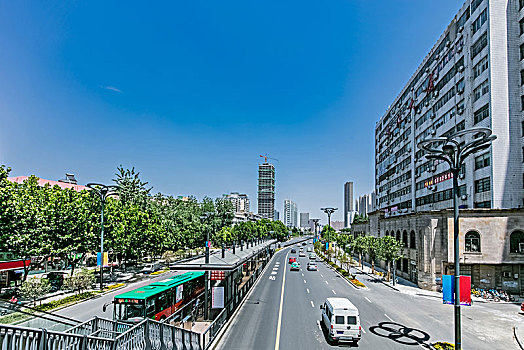 安徽省合肥市长江路高楼建筑景观