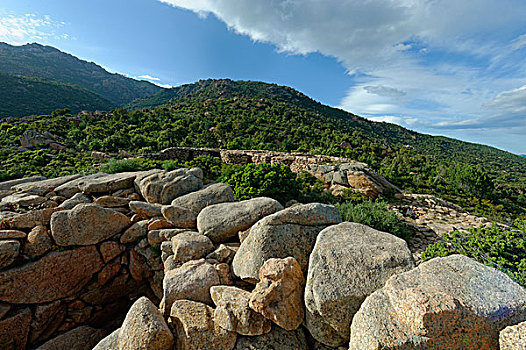 纪念建筑,青铜时代,要塞,靠近,科西嘉岛,法国,欧洲