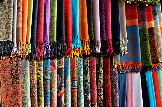 彩色,埃及,围巾,路克索神庙,市场,北非