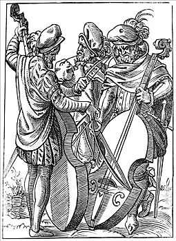 小提琴手,两个,大提琴手,16世纪,艺术家