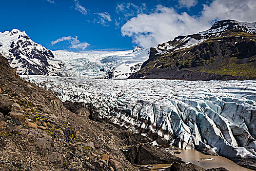 风景,冰河,山,冰岛