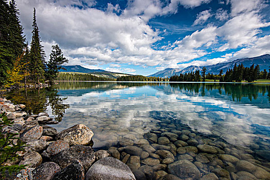 湖,碧玉国家公园,加拿大,落矶山,艾伯塔省,省,北美