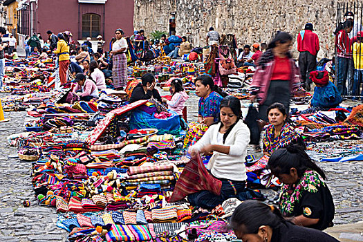 危地马拉,安提瓜岛,玛雅,女人,销售,街道