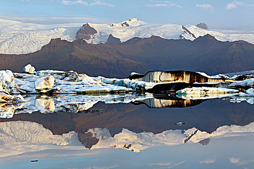 冰河,泻湖,日出,冰岛