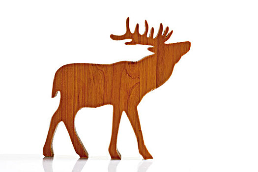 褐色,驯鹿,驼鹿,木质,装饰,小雕像
