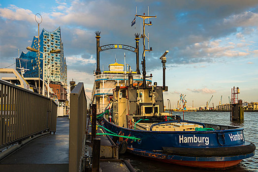 渔船,建筑师,港城,汉堡市,德国,欧洲