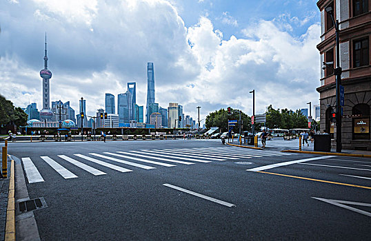汽车广告背景,上海滩,马路,公路,路面,延时,柏油路,欧式建筑
