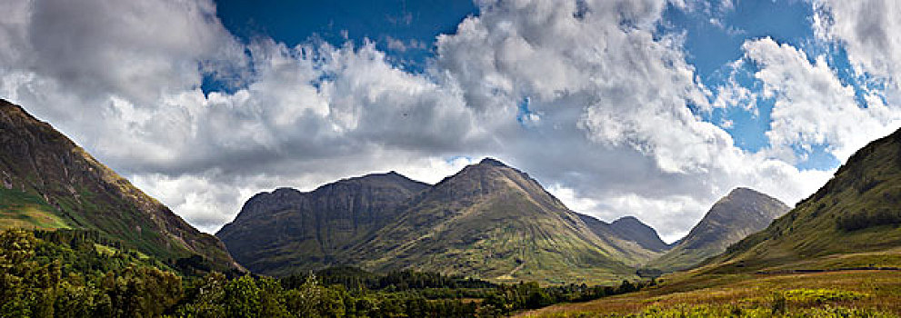 山地,风景,云,阿盖尔郡,苏格兰