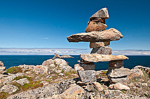 因纽石刻,海岸,纽芬兰,加拿大