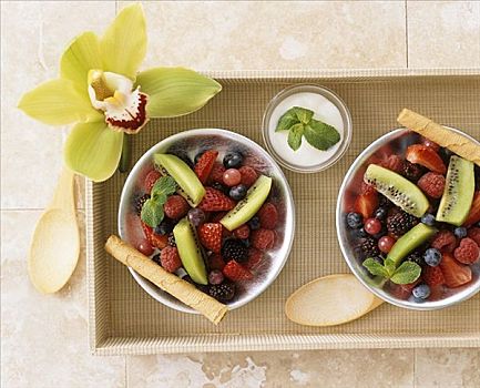 浆果,猕猴桃,沙拉,碗