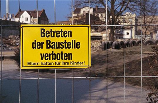 标识,禁止入内,建筑,德国,欧洲
