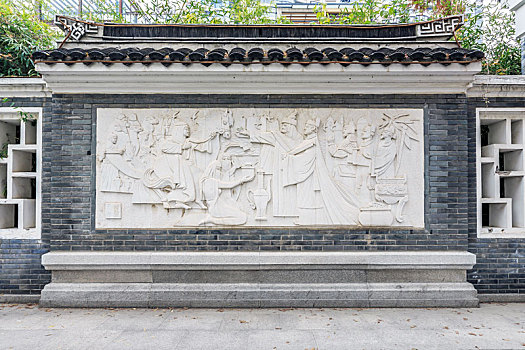 南京宝船厂遗址公园内郑和下西洋浮雕墙