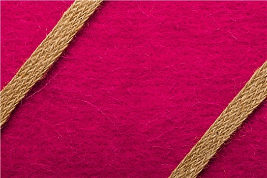 黄麻纤维,绳索,上方,粉色背景
