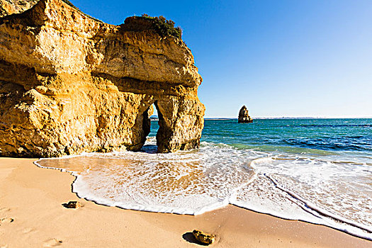 海浪,天然拱,拉各斯,阿尔加维,葡萄牙