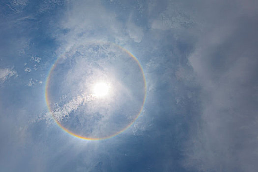 太阳,圆形,彩虹,太阳光环,冰晶,气氛,泰国,亚洲