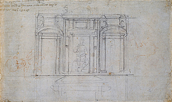 设计,一个,陵墓,早,16世纪,艺术家,米开朗基罗