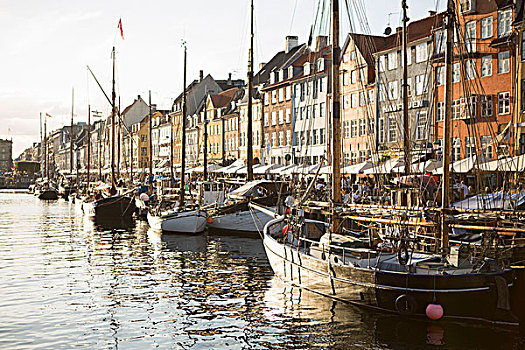 船,新港,港口,哥本哈根,丹麦