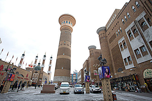 新疆,乌鲁木齐,大巴扎,市场,建筑,城市,繁华,大楼,现代化