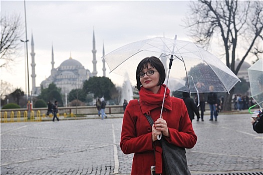 女人,游览,古老,土耳其